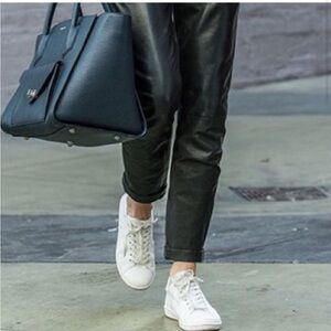 LA Vogue 100% Genuine Leather Pants Black Size 14 Vintage
